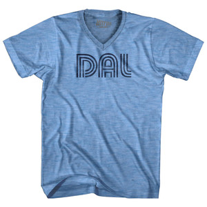 Dallas DAL Airport Ultras Adult Tri-Blend V-neck T-shirt - Athletic Blue