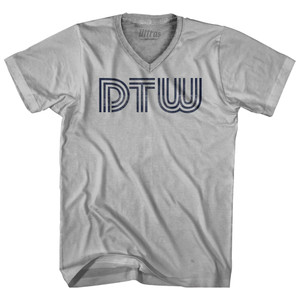 Detroit DTW Airport Adult Tri-Blend V-neck T-shirt - Cool Grey