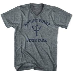 Vermont Knight Point State Park Trident Adult Tri-Blend V-Neck T-Shirt by Ultras