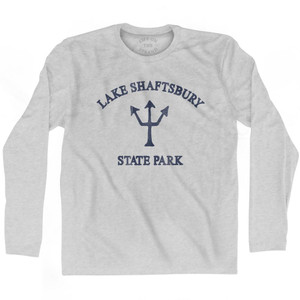 Vermont Lake Shaftsbury State Park Trident Adult Cotton Long Sleeve T-Shirt by Ultras