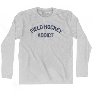 Field Hockey Addict Adult Cotton Long Sleeve T-shirt - Grey Heather Field Hockey Addict Adult Cotton Long Sleeve T-shirt - Grey Heather