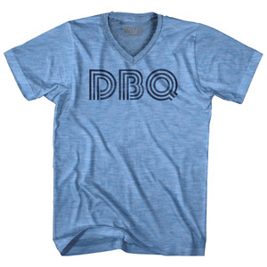 Dubuque DBQ Airport Adult Tri-Blend V-neck T-shirt - Athletic Blue