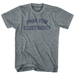 Pray For Electricity Womens Tri-Blend Junior Cut T-Shirt by Ultras