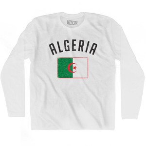 Algeria Country Flag Heritage Adult Cotton Long Sleeve T-Shirt by Ultras Algeria Country Flag Heritage Adult Cotton Long Sleeve T-Shirt by Ultras