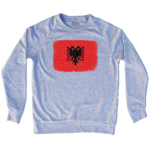 Albania Country Flag Adult Tri-Blend Sweatshirt by Ultras