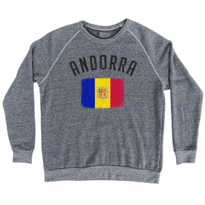 Andorra Country Flag Heritage Adult Tri-Blend Sweatshirt by Ultras Andorra Country Flag Heritage Adult Tri-Blend Sweatshirt by Ultras