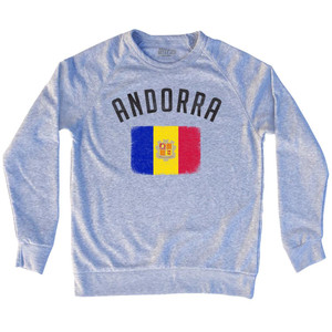 Andorra Country Flag Heritage Adult Tri-Blend Sweatshirt by Ultras Andorra Country Flag Heritage Adult Tri-Blend Sweatshirt by Ultras