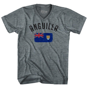 Anguilla Country Flag Heritage Adult Tri-Blend V-Neck T-Shirt by Ultras Anguilla Country Flag Heritage Adult Tri-Blend V-Neck T-Shirt by Ultras