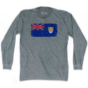 Anguilla Country Flag Adult Tri-Blend Long Sleeve T-Shirt by Ultras