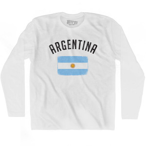 Argentina Country Flag Heritage Adult Cotton Long Sleeve T-Shirt by Ultras Argentina Country Flag Heritage Adult Cotton Long Sleeve T-Shirt by Ultras