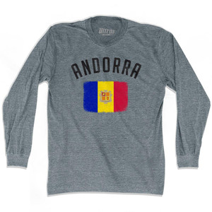 Andorra Country Flag Heritage Adult Tri-Blend Long Sleeve T-Shirt by Ultras Andorra Country Flag Heritage Adult Tri-Blend Long Sleeve T-Shirt by Ultras