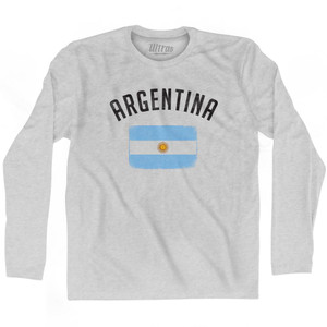 Argentina Country Flag Heritage Adult Cotton Long Sleeve T-Shirt by Ultras Argentina Country Flag Heritage Adult Cotton Long Sleeve T-Shirt by Ultras