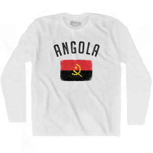 Angola Country Flag Heritage Adult Cotton Long Sleeve T-Shirt by Ultras Angola Country Flag Heritage Adult Cotton Long Sleeve T-Shirt by Ultras