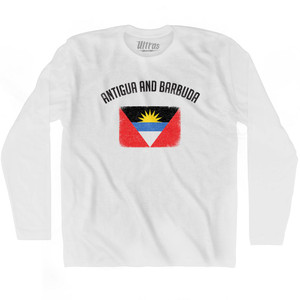 Antigua And Barbuda Country Flag Heritage Adult Cotton Long Sleeve T-Shirt by Ultras Antigua And Barbuda Country Flag Heritage Adult Cotton Long Sleeve T-Shirt by Ultras