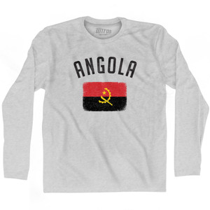 Angola Country Flag Heritage Adult Cotton Long Sleeve T-Shirt by Ultras Angola Country Flag Heritage Adult Cotton Long Sleeve T-Shirt by Ultras
