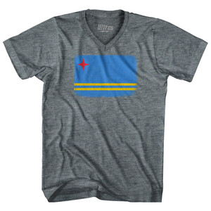 Aruba Country Flag Tri-Blend V-Neck Womens Junior Cut T-Shirt by Ultras Aruba Country Flag Tri-Blend V-Neck Womens Junior Cut T-Shirt by Ultras