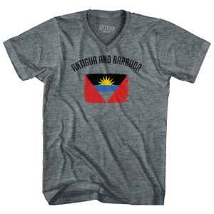 Antigua And Barbuda Country Flag Heritage Tri-Blend V-Neck Womens Junior Cut T-Shirt by Ultras Antigua And Barbuda Country Flag Heritage Tri-Blend V-Neck Womens Junior Cut T-Shirt by Ultras