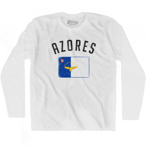 Azores Country Flag Heritage Adult Cotton Long Sleeve T-Shirt by Ultras