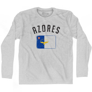 Azores Country Flag Heritage Adult Cotton Long Sleeve T-Shirt by Ultras