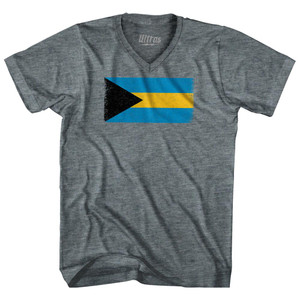 Bahamas Country Flag Adult Tri-Blend V-Neck T-Shirt by Ultras Bahamas Country Flag Adult Tri-Blend V-Neck T-Shirt by Ultras