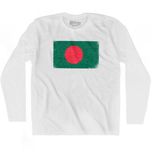 Bangladesh Country Flag Adult Cotton Long Sleeve T-Shirt by Ultras