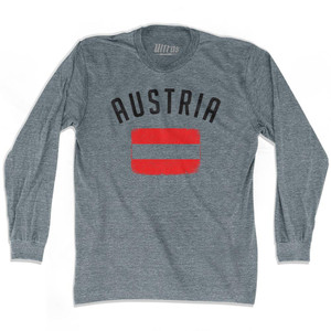 Austria Country Flag Heritage Adult Tri-Blend Long Sleeve T-Shirt by Ultras