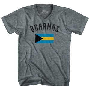 Bahamas Country Flag Heritage Adult Tri-Blend V-Neck T-Shirt by Ultras Bahamas Country Flag Heritage Adult Tri-Blend V-Neck T-Shirt by Ultras