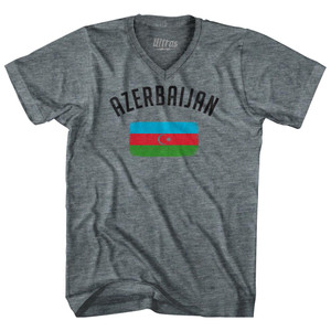 Azerbaijan Country Flag Heritage Adult Tri-Blend V-Neck T-Shirt by Ultras Azerbaijan Country Flag Heritage Adult Tri-Blend V-Neck T-Shirt by Ultras