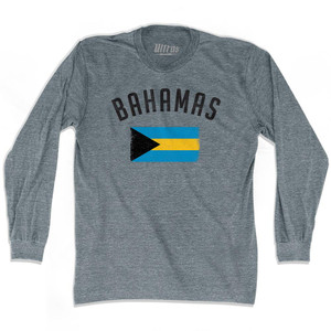 Bahamas Country Flag Heritage Adult Tri-Blend Long Sleeve T-Shirt by Ultras Bahamas Country Flag Heritage Adult Tri-Blend Long Sleeve T-Shirt by Ultras