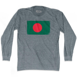 Bangladesh Country Flag Adult Tri-Blend Long Sleeve T-Shirt by Ultras