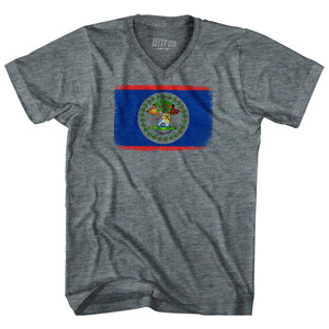 Belize Country Flag Tri-Blend V-Neck Womens Junior Cut T-Shirt by Ultras Belize Country Flag Tri-Blend V-Neck Womens Junior Cut T-Shirt by Ultras