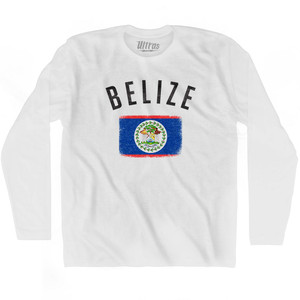 Belize Country Flag Heritage Adult Cotton Long Sleeve T-Shirt by Ultras Belize Country Flag Heritage Adult Cotton Long Sleeve T-Shirt by Ultras