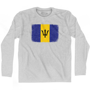 Barbados Country Flag Adult Cotton Long Sleeve T-Shirt by Ultras Barbados Country Flag Adult Cotton Long Sleeve T-Shirt by Ultras