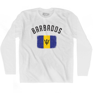Barbados Country Flag Heritage Adult Cotton Long Sleeve T-Shirt by Ultras Barbados Country Flag Heritage Adult Cotton Long Sleeve T-Shirt by Ultras