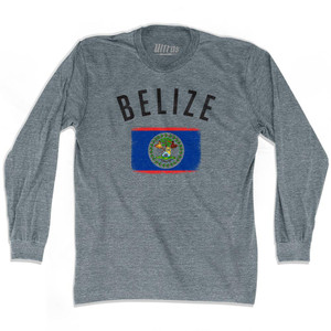 Belize Country Flag Heritage Adult Tri-Blend Long Sleeve T-Shirt by Ultras