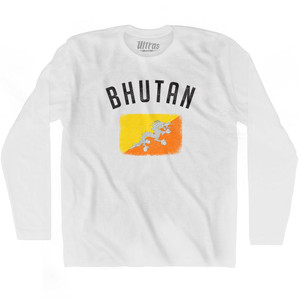 Bhutan Country Flag Heritage Adult Cotton Long Sleeve T-Shirt by Ultras Bhutan Country Flag Heritage Adult Cotton Long Sleeve T-Shirt by Ultras