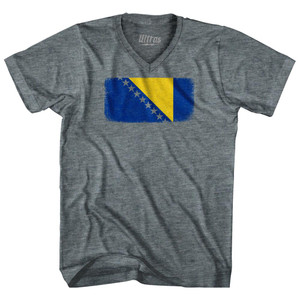 Bosnia And Herzegovina Country Flag Tri-Blend V-Neck Womens Junior Cut T-Shirt by Ultras