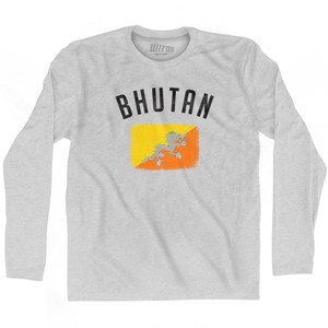 Bhutan Country Flag Heritage Adult Cotton Long Sleeve T-Shirt by Ultras Bhutan Country Flag Heritage Adult Cotton Long Sleeve T-Shirt by Ultras