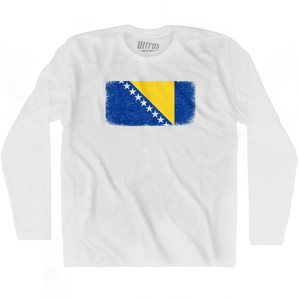 Bosnia And Herzegovina Country Flag Adult Cotton Long Sleeve T-Shirt by Ultras