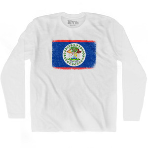 Belize Country Flag Adult Cotton Long Sleeve T-Shirt by Ultras
