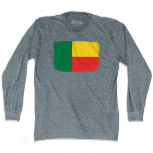 Benin Country Flag Adult Tri-Blend Long Sleeve T-Shirt by Ultras Benin Country Flag Adult Tri-Blend Long Sleeve T-Shirt by Ultras