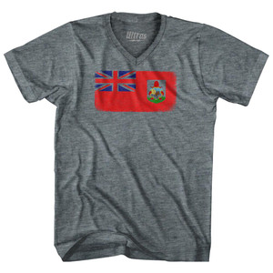 Bermuda Country Flag Adult Tri-Blend V-Neck T-Shirt by Ultras