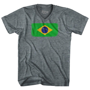 Brazil Country Flag Adult Tri-Blend V-Neck T-Shirt by Ultras Brazil Country Flag Adult Tri-Blend V-Neck T-Shirt by Ultras
