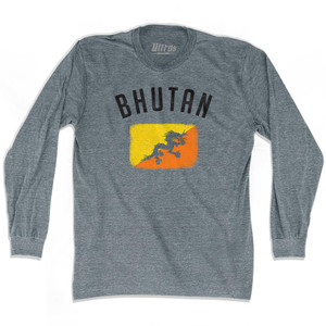 Bhutan Country Flag Heritage Adult Tri-Blend Long Sleeve T-Shirt by Ultras Bhutan Country Flag Heritage Adult Tri-Blend Long Sleeve T-Shirt by Ultras