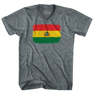 Bolivia Country Flag Adult Tri-Blend V-Neck T-Shirt by Ultras Bolivia Country Flag Adult Tri-Blend V-Neck T-Shirt by Ultras