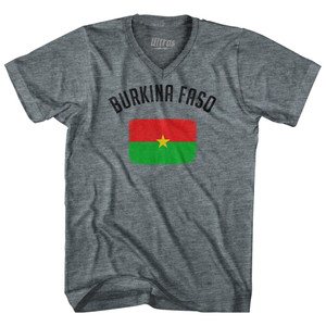 Burkina Faso Country Flag Heritage Adult Tri-Blend V-Neck T-Shirt by Ultras Burkina Faso Country Flag Heritage Adult Tri-Blend V-Neck T-Shirt by Ultras