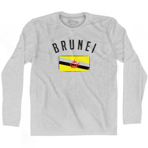 Brunei Country Flag Heritage Adult Cotton Long Sleeve T-Shirt by Ultras Brunei Country Flag Heritage Adult Cotton Long Sleeve T-Shirt by Ultras