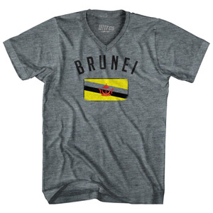 Brunei Country Flag Heritage Adult Tri-Blend V-Neck T-Shirt by Ultras Brunei Country Flag Heritage Adult Tri-Blend V-Neck T-Shirt by Ultras