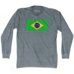 Brazil Country Flag Adult Tri-Blend Long Sleeve T-Shirt by Ultras Brazil Country Flag Adult Tri-Blend Long Sleeve T-Shirt by Ultras