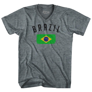 Brazil Country Flag Heritage Tri-Blend V-Neck Womens Junior Cut T-Shirt by Ultras Brazil Country Flag Heritage Tri-Blend V-Neck Womens Junior Cut T-Shirt by Ultras